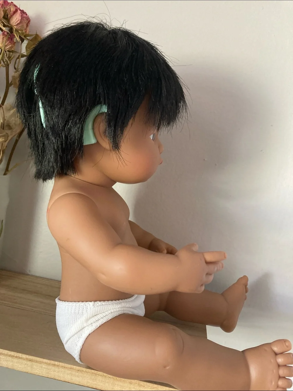 Miniland Anatomically Correct Hispanic Boy 15in Doll Cochlear Implant